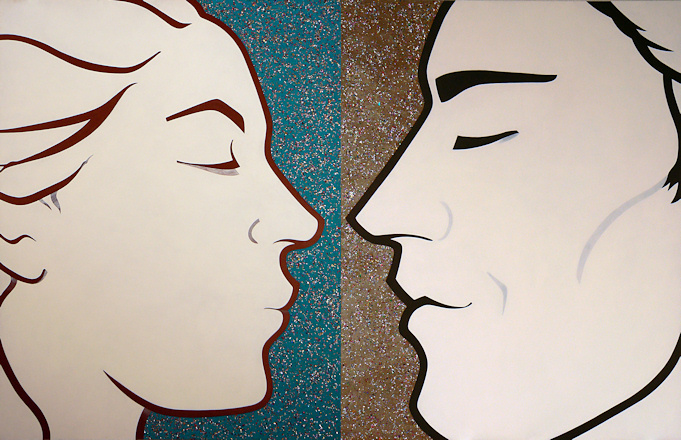 Io e Josh, ognuno nel proprio mondo siderale, 2010
acrylic and metal fragments on board.
Elena Greggio