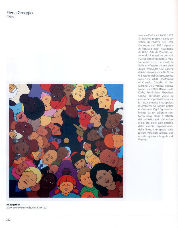 Pubblicazione sul Catalogo della Biennale di Firenze 2009, All Together, Elena Greggio
