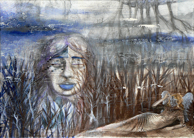 Sogno nella foresta, 2011.
acrylic, pencil and mixed media on canvas.
Elena Greggio